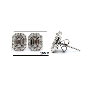 Joyería al por Mayor, Diseño Vintage con Corte en Pie, Oro Blanco Sólido de 18K, Diamantes con Corte Brillante, Joyería Fina, Aretes, Regalo para Fiesta de Compromiso - Product Image 2