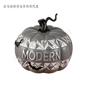 Sculpture personnalisée sur le thème de l'automne : <span class=keywords><strong>Citrouille</strong></span> avec feuilles et chauves-souris, idéale pour les accents d'automne à la maison et les cadeaux de décoration et d'exposition - Product Image 2