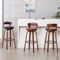 Tabouret de bar haut en bois massif Morden avec design luxueux sans accoudoirs pour usage domestique et commercial