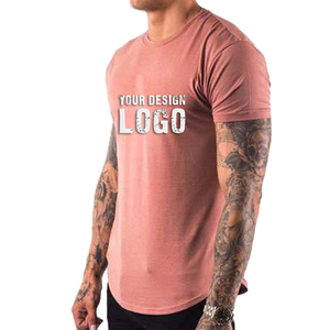 Camiseta Deportiva Ajustada y Delgada Personalizada al por Mayor para Hombre, Camiseta Deportiva de Alta Calidad 100% Algodón de Color Sólido para Correr - Product Image 2