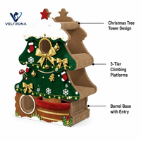 Arbre à chat de Noël en carton, plateforme d'escalade intérieure multi-niveaux, mobilier de grattage, vente en gros