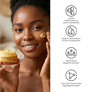 <span class=keywords><strong>Crème</strong></span> pour le visage au curcuma biologique pour femmes, <span class=keywords><strong>crème</strong></span> hydratante pure réparatrice <span class=keywords><strong>apaisante</strong></span> anti-acné, <span class=keywords><strong>crème</strong></span> de jour et de nuit pour les peaux sensibles sujettes à l'acné - Product Image 4
