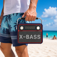 Radio rétro vintage avec logo personnalisé OEM, certifiée CE, 3 bandes FM AM SW, rechargeable, BT, USB, TF, MP3, vente en gros d'usine