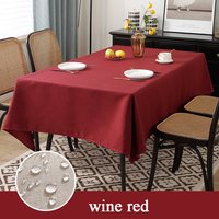 Mantel de lino imperméable style nordique rectangle design solide Mantel de lino soft touch rectangle coton lin couverture de table