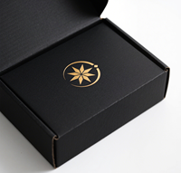 Caja de Cartón Corrugado Negra con Impresión en Dorado Personalizada, Caja de Regalo de Lujo para Perfumes y Cosméticos, Empaque para Minoristas de Marcas de Fragancias