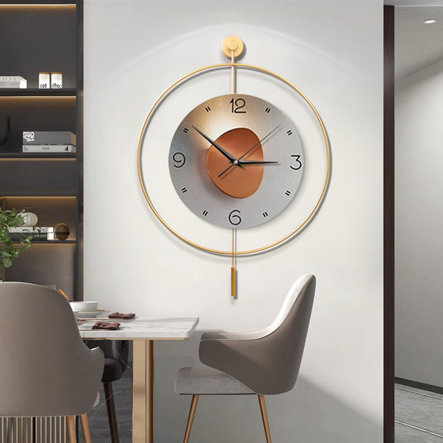 Wholesale Custom 2025 Modern Metal Creative Pendulum Wall Clock Silent Design Decoration Luxury Wall Art Wall Clock