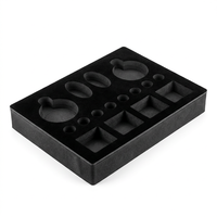 Op maat gemaakte polyurethaanschuim/EPE/EVA flocking insert voor pen- en brillen etui, fluweel gevoerd, waterdicht, milieuvriendelijk, gestanst display.