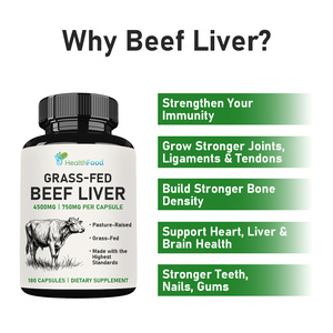 Private Label Halal Grass-Fed Beef Liver Capsules 4500MG Strengthen Immunity Grow Joints Ligament Tendons Support Heart Liver - Product Image 2