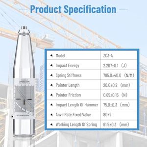 Martelo Schmidt Eletrônico ASTM para Teste de Rebote de Concreto, Prata, com 1 Ano de Garantia e Entrega Rápida - Product Image 3