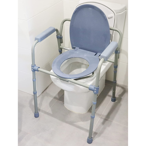 Sedia Comoda PEPE P40010 con Seduta Regolabile (3 in 1), Sedia Rialzata per WC, Sedia da Doccia per Anziani, Grigio - Product Image 2