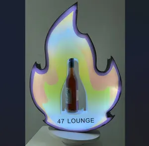 OEM Recharge Acryl Feuer LED Flasche Moderator Glorifier VIP Flame Display LED Lichtst änder Rack für Nachtclub Hochzeit