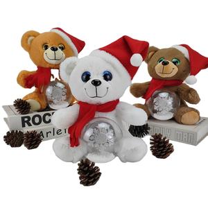 Ours en peluche électrique de noël avec boule de <span class=keywords><strong>flocon</strong></span> de neige, adorable cadeau de noël, jouets en peluche, nouvel arrivage - Product Image 1