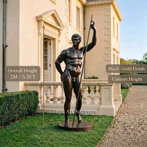 Statua Maschile in Bronzo a Grandezza Naturale, Scultura Classica <span class=keywords><strong>Greca</strong></span>, Opera d'<span class=keywords><strong>Arte</strong></span> da Collezione per Giardino, Patio, Esterni e Arredamento Casa - Product Image 1