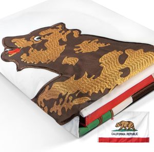 210D Nylon Étanche Californie République CA Drapeau 3*5 Ft Heavy Duty Brodé Ours Étoile 4 Rangées Couture Fly Ends - Product Image 5