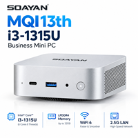 Intel 13. Nesil Core I3-1315U Mini Bilgisayar 16GB LPDDR4 512GB PCIe SSD 2.5G LAN WiFi6 4K UHD Windows 11 İş Ofis Bilgisayarı