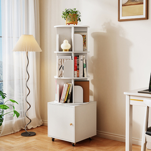 Thiết kế đơn giản nhà phòng khách đồ nội thất giá rẻ Giá hiển thị kệ sách với ngăn kéo lưu trữ trẻ em màu trắng xoay kệ sách - Product Image 3
