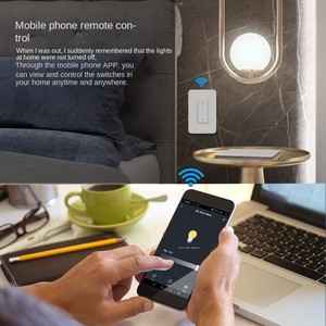 Interrupteur tactile à intensité variable 2 voies standard US 110V/240V, indice de protection IP27, unipolaire/bipolaire 10A, en polycarbonate pour éclairage dimmable - Product Image 4