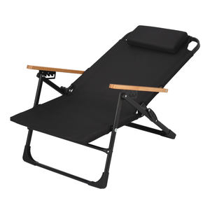 Chaise de camping pliante réglable d'extérieur à cadre métallique, fauteuil inclinable portable pour jardin, en promotion - Product Image 4