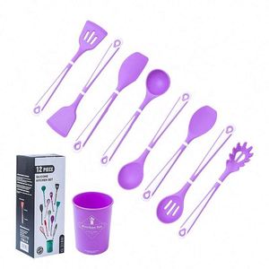 Kitchen Accessories Household Cocina 11 Pieces Cooking Utensils Sustainable <b>Silicone</b> Kitchen <b>Tools</b> Set With Holder - Product Image 6