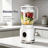 Blender Komersial Listrik Berkualitas Tinggi Pembuat Smoothie Berbahan Plastik Untuk Rumah Tangga & Hotel 2-in-1 Set Penghancur Buah & Pembuat Jus 1