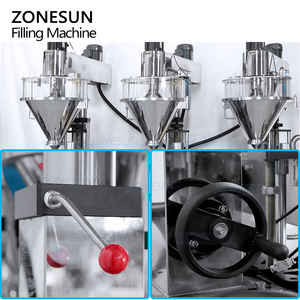 ZONESUN ZS-FM4A automatische drei Köpfe Servomotor vertikale Schnecke Gewürz Soda Milchpulver Füll maschine für Flaschen Gläser - Product Image 6