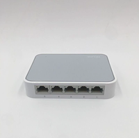 Switch de Red de Plástico de 5 Puertos y 100Mbps con Monitoreo Automático de Enlaces MDI/MDIXTP, Switch Ethernet RJ45, Divisor LAN Plug and Play para CCTV