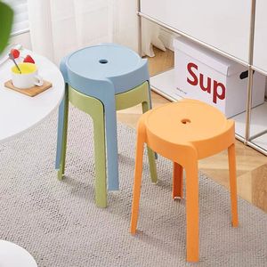 Thickened Stackable <b>Round</b> Plastic <b>Stool</b> For Home Use Minimalist Style Extra Tall - Product Image 4