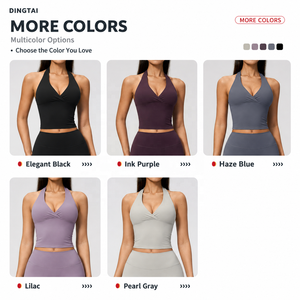Reggiseno Sportivo Dingtai Traspirante con Collo Halter <span class=keywords><strong>per</strong></span> Donna, con Imbottiture Rimovibili, Supporto Medio, Modellante <span class=keywords><strong>per</strong></span> Palestra e Fitness - Product Image 5