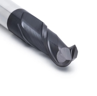 Fraise à queue sphérique HRC55 à 2 dents en carbure monobloc pour usinage CNC du métal