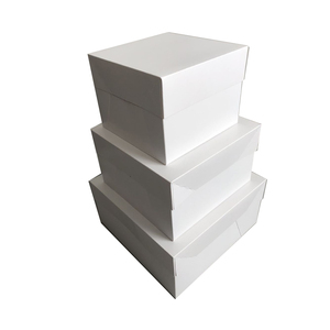 wholesale quality 8 10 12 14 16 18 inch standard cardboard white cake box with glued lid for wedding birthday party christmas
