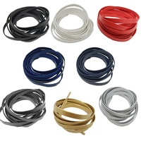 Lacets de chaussures en cuir PU de qualité supérieure pour hommes et femmes, lacets plats personnalisés de couleur or, lacets en cuir avec embout en plastique
