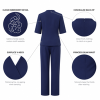 Ensemble d'uniformes sur mesure pour femmes, hôtel, spa, tissu mat fluide, anti-plis, broderie personnalisée pour clinique de massage, centre esthétique