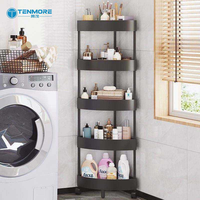 Chariot de rangement d'angle peu encombrant avec roulettes, étagère roulante multifonctionnelle à 3-5 niveaux pour salle de bain et cuisine
