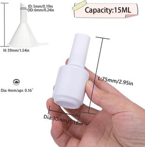 Flacon de vernis à ongles blanc de 7 ml avec bouchon à vis, contenant en PP mat pour usage cosmétique - Product Image 2