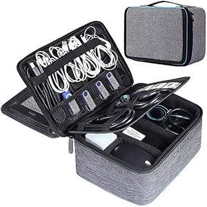 Bolsa de Almacenamiento para Cables Electrónicos con Divisor Ajustable, Bolsa de Transporte para Cables Grandes, Muestra Gratuita - Product Image 1