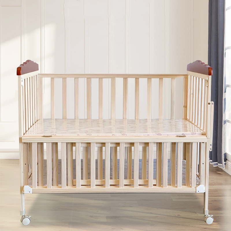Многофункциональная детская кроватка-колыбель для новорожденных, оригинальная деревянная детская колыбель-Колыбель из массива дерева, Неокрашенная портативная детская кроватка