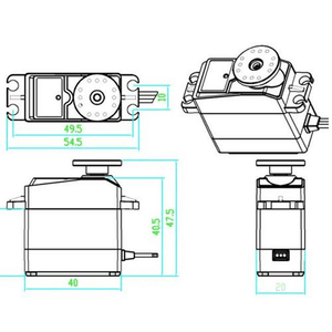 Servo numérique DS3218MG à angle de 270 degrés, 21,5 kg, haute tension 5V-6,8V, couple élevé, boîtier métallique, étanche, 1520 Hz, haute vitesse, pour voitures et camions RC - Product Image 6