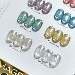 Crystal Plated High Pigmented <b>Nail</b> Gel Polish Magnetic Reflective Cat Eye UV Gel Polish <b>Set</b> AILANUO OEM Private Label 10 Colors - Product Image 4