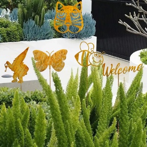 Adornos de Jardín de Acero Inoxidable con Diseño de Pájaros y Flores Artificiales para Decoración del Hogar y Exteriores, Venta al por Mayor - Product Image 2