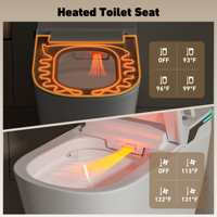 WC intelligent de luxe avec chasse d'eau automatique, siège chauffant, bidet électrique moderne