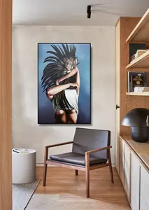 Retrato arte impreso pintura pared pintura decorativa lienzo pared arte personalizado para sala de estar