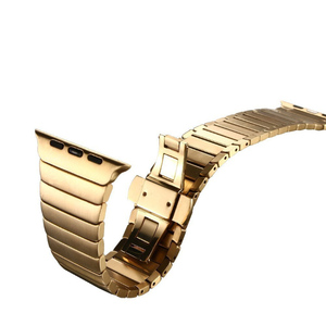 Correa de reloj con barra de resorte de liberación rápida, correa de muñeca de lujo de acero inoxidable dorado plateado de 42mm para <span class=keywords><strong>Iwatch</strong></span> <span class=keywords><strong>Apple</strong></span> Series10 46mm - Product Image 2