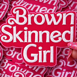 Flexible Sell Laser Cut Black Girl Pattern Self-Adhesive Custom Brown Skinned Girl <b>Letter</b> Embroidery Patch <b>Iron</b> <b>On</b> Clothing/Bag - Product Image 4