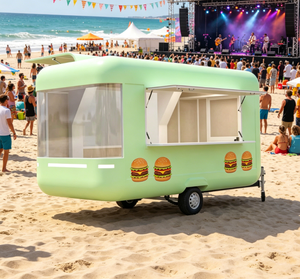 Remolque de Comida Curvo de un Solo Eje con Ventana de Servicio LED, Carrito Móvil para Venta de Hamburguesas y Perritos Calientes para Playa, Festival de Música - Product Image 5