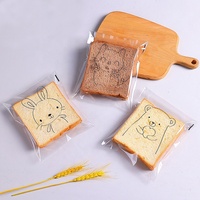 Sacs d'emballage de Sandwich à Toast auto-adhésifs à motifs d'animaux mignons, 100 points