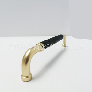 Aluminum Bar Cabinet Handle Black Gold Finish Durable <b>Wardrobe</b> <b>Hardware</b> Contemporary Design 8016 - Product Image 4