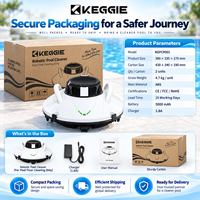 Robot de nettoyage de piscine intelligent certifié CE FCC RoHS pour petites piscines de jardin, 36W, 100 m², nettoyage à 23 degrés sous l'eau