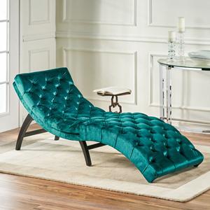 Set Chaise Lounge in Velluto <span class=keywords><strong>Altay</strong></span> per Interni - Scelta Ideale per un Angolo Relax Individuale, Design Quadrato Elegante con Trapuntatura per un Comfort Ottimale - Product Image 2