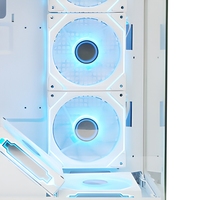 Boîtier d'ordinateur de jeu ATX Mid Tower blanc, en verre trempé, compatible avec les ventilateurs RGB, châssis pour PC
