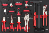Servante d'Atelier 7 Tiroirs 5 Niveaux 208 Pièces, Ensemble d'Outils Manuels, Chariot de Rangement en Acier pour Garage et Atelier, Boîte à Outils